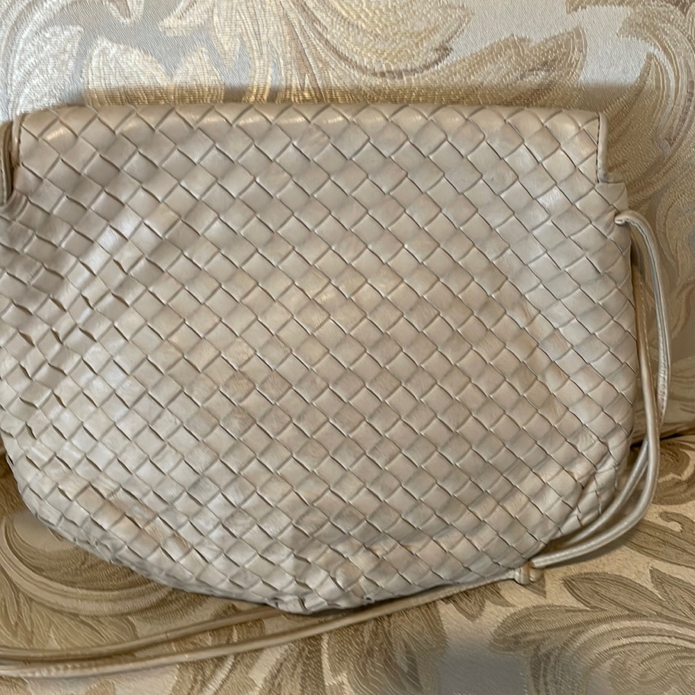 Bottega Venetta vintage 1980s cream leather woven bag - Picture 8 of 11